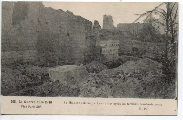 SAINT HILAIRE LE GRAND - Marne - CPA 51 - Guerre Ruines du village