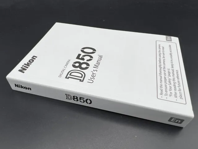 genuine original Nikon D850 camera user instruction manual booklet (English)