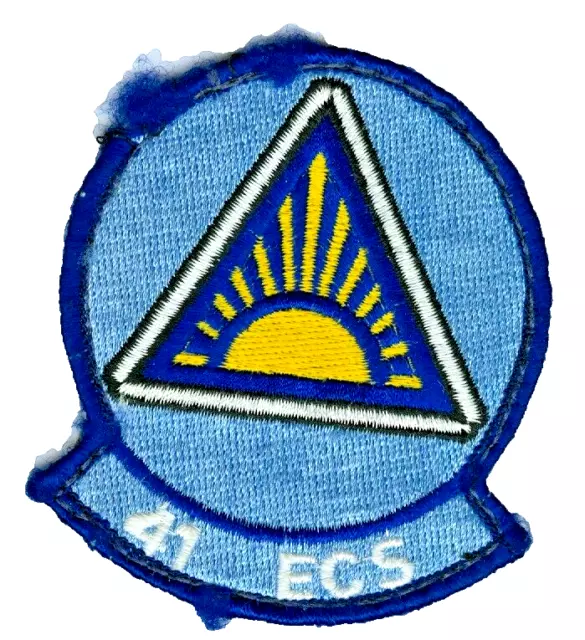Vtg USAF 41st Electronic Combat Squadron Hook Loop Patch Edge Damage