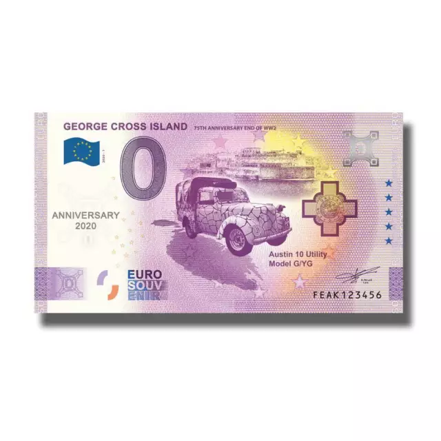 2020-1 Malta FEAK Anniv. George Cross Island Euro Souvenir Banknote Euro Schein