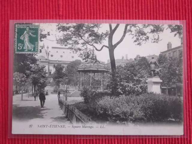 Cpa Written Stamp Saint Etienne Square Marengo Loire 42