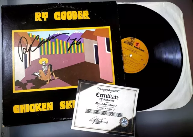 RY COODER CHICKEN SKIN MUSIC! GENUINE AUTOGRAPHED by COWER! RARE!! VG++ 33 LP