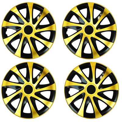 15" Wheel Covers Hub Caps 15 Inch Wheel Trims Trim Set Of 4 Plastic [DRAC Gold]