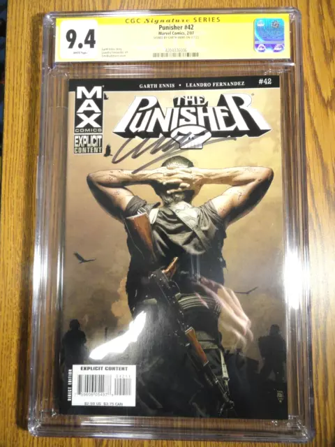 The Punisher #42 Rare Garth Ennis Signed CGC 9.4 NM SS 1st Print Max Marvel MCU