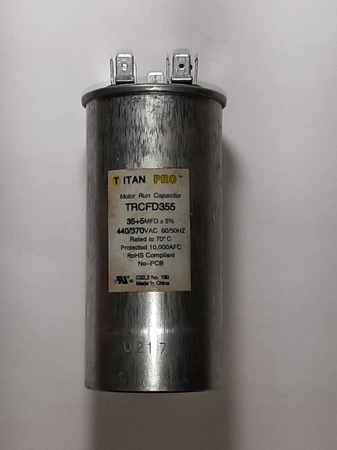 NEW Professional Grade NIP Part TRCFD355 TITAN PRO Round Run Capacitor