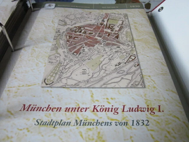 Dtsch.Geschichte in Historischen Karten 1830 München Ludwig I Stadtplan 1832