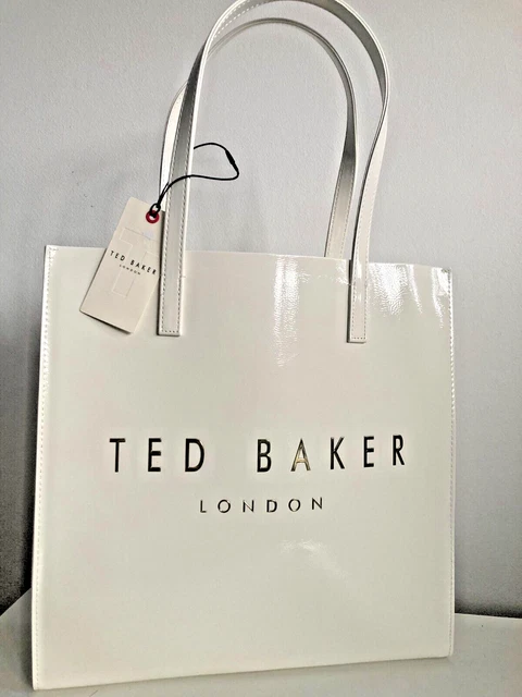 TED BAKER CRINKON Large Crinkle Texture Icon Bag ivory new zip pocket 34.99 PicClick UK