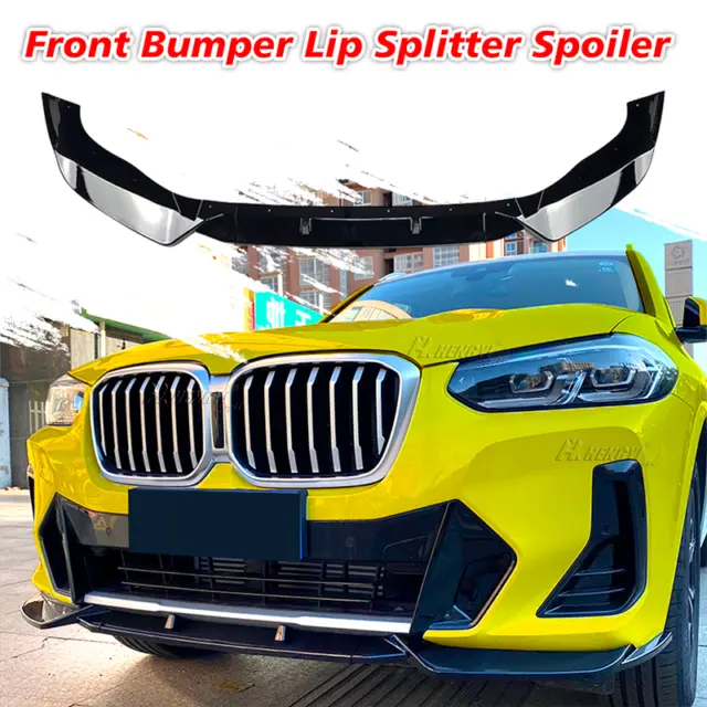 Gloss Black Front Bumper Spoiler Lip Chin Kit For BMW X3 G01 X4 G02 M Pack 2022+