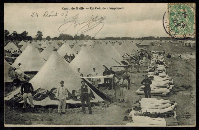 Cpa Guerre Camp de Mailly - un Coin de Campement