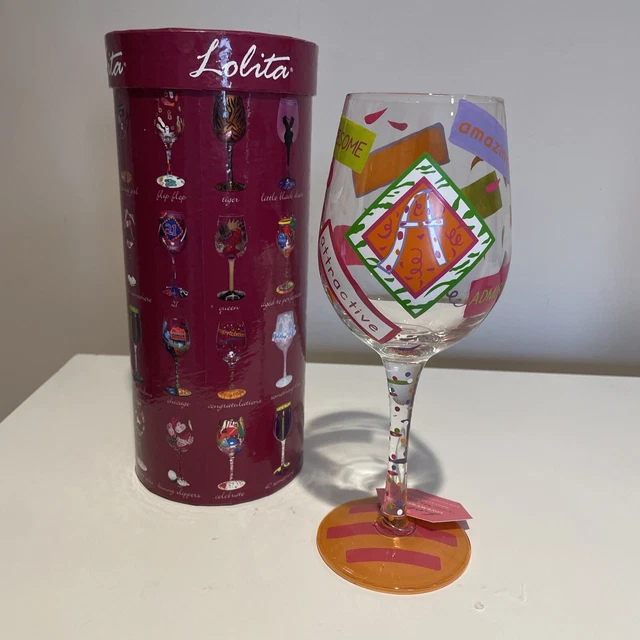 Lolita " Love My Letter A" Monogram 15 oz Wine Glass Hand Painted Santa Barbara Lolita " Love My Letter A" Monogram 15 oz Wine Glass Hand Painted Santa Barbara