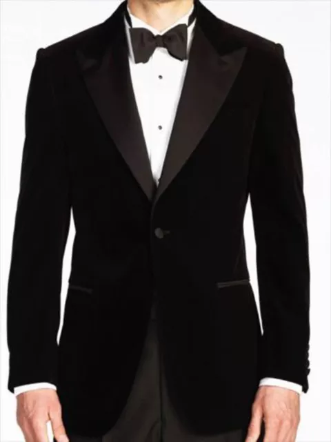 Para Hombre de Diseño Terciopelo Negro Novio Cena Ropa Fiesta Chaqueta Esmoquin