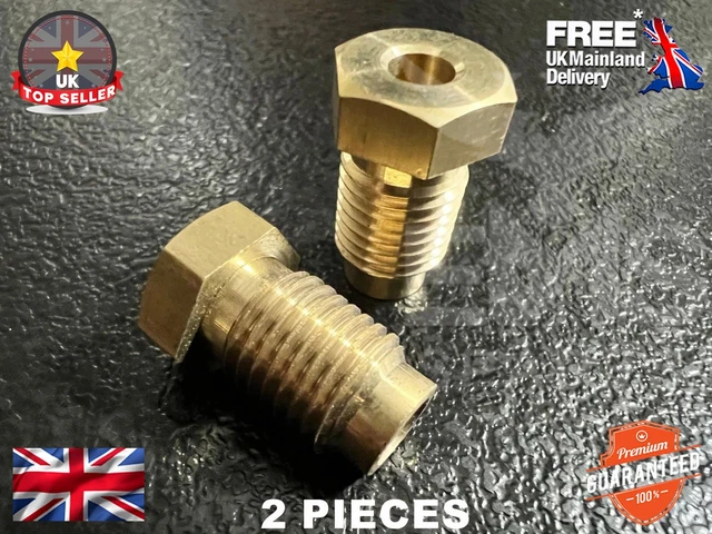 Brass Brake Pipe Fittings M10 x 1mm Male 10 PACK for 3/16" Pipe FL12
