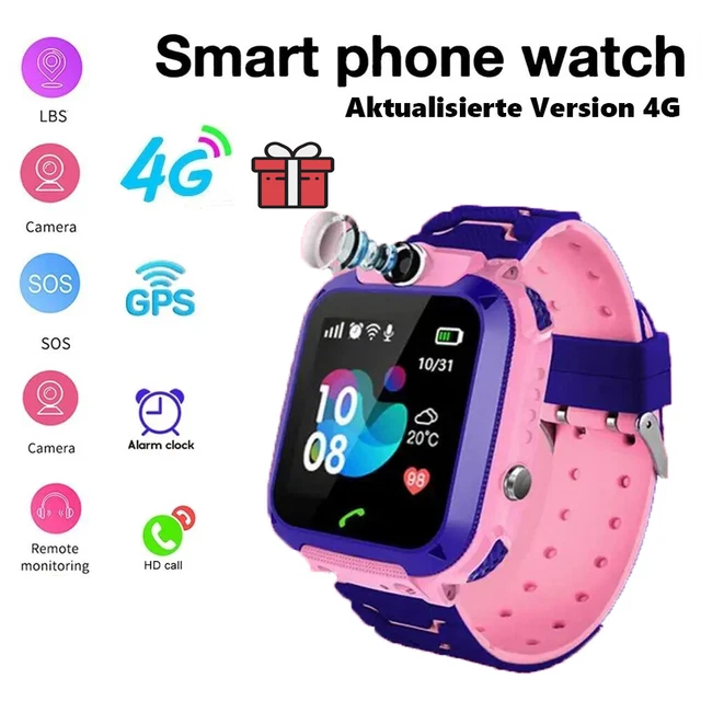 imoo Z1 Smart Watch per bambini, Smart Watch Phone con video bidirezionale e telefonata, orologio GPS per bambini con posizione in tempo reale e resistenza all'acqua di nuoto IPX8, rosa