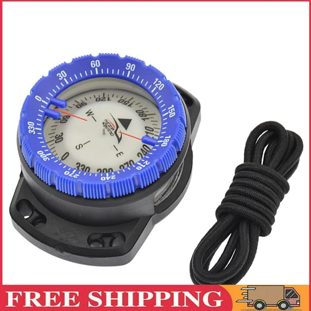 Outdoor-Camping-Kompass, wasserdicht, leuchtend, Unterwasseruhr (blau)