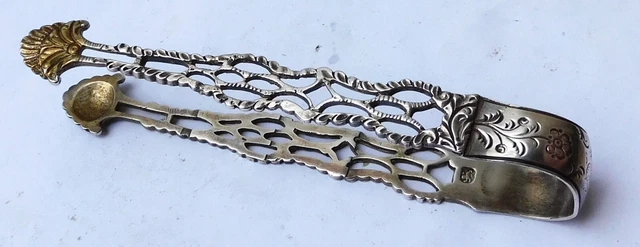 NO RESERVE c1770 Silver Sugar Tongs John Fox George Love Vintage Antique