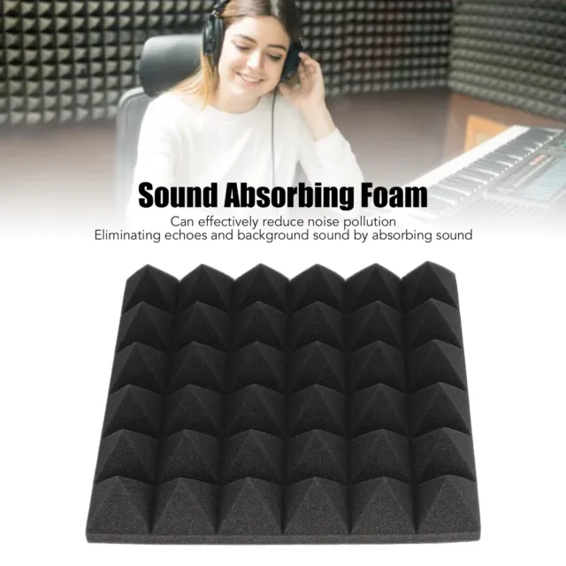 10Pcs Pyramid Acoustic Foam Effectively Noise Reduction Polyurethane Sound A GDB