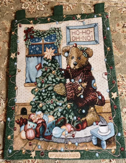 Boyds Bear And Friends Friends Elliot and the Tree Wall Hanging Tapestry Holiday