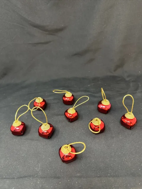 Nine (9) New Red Christmas Holiday Jingle Bells, 26mm (1.1 Inches) 9 Pieces