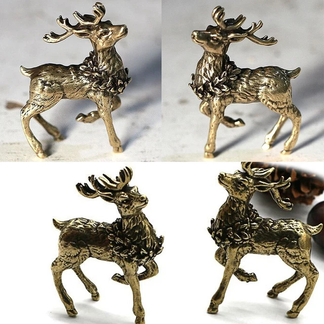 Beliebte Hirschstatue Hirschornament Massivmessing Tee Haustier Handwerk Glück