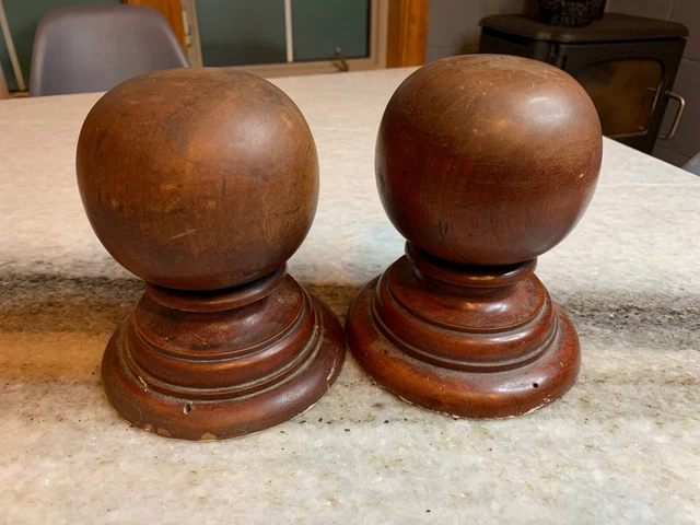 Antique Victorian Finial/Dowel/Post Turned Wood Wooden Stairs Railing Top Topper