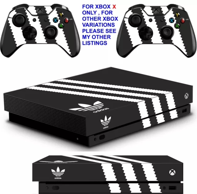ADIDAS BLACK XBOX One X Protective Skin Decal Vinyl Sticker Wrap 9.95 PicClick UK