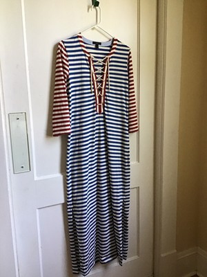 NWOT~! J Crew Striped Lace-up Maxi  Dress Size S
