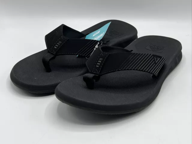 Reef Phantom II Sandals Men's Size 12 Black Black High Arch Support Flip Flops