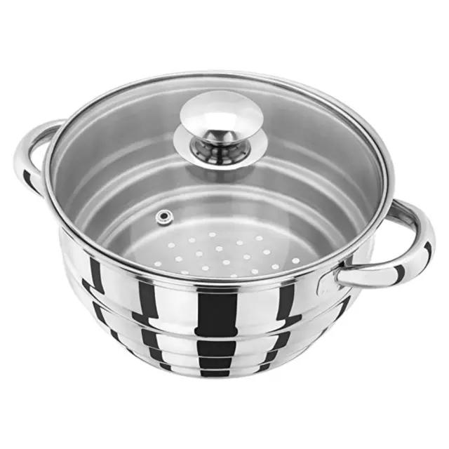 Judge Multi Steamer Suits 16, 18 and 20cm Saucepans Includes Glass Lid