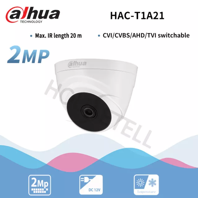 Dahua HAC-T1A21 2MP IR20M HD 1080P Camera HDCVI Security Camera CVI/CVBS/AHD/TVI