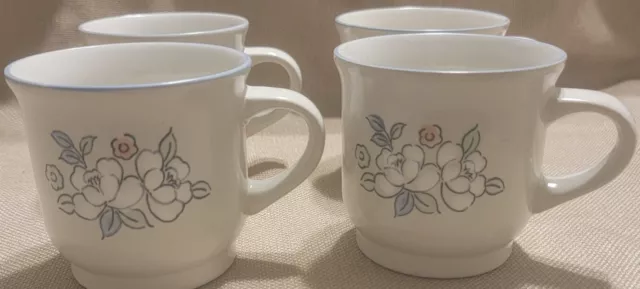 Set of 4 Hearthside Chantilly "Fleur De Lune" Floral Mug/ Cup. Made in Japan