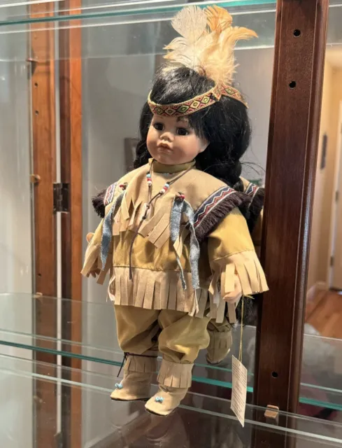 Geppeddo Native American Indian Girl Porcelain Doll