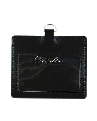 Leather Horizontal ID badge holder with Window and Card Slot size 4.5" X 3"