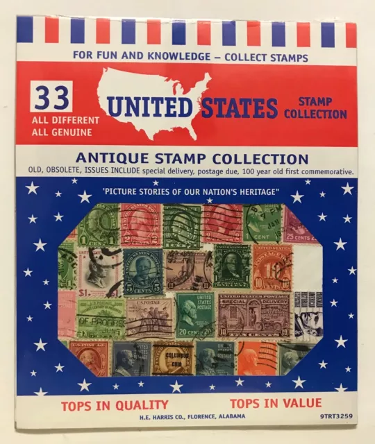 Antique Stamp Collection - 33 Different U.s. Stamps - Old Obsolete Issues