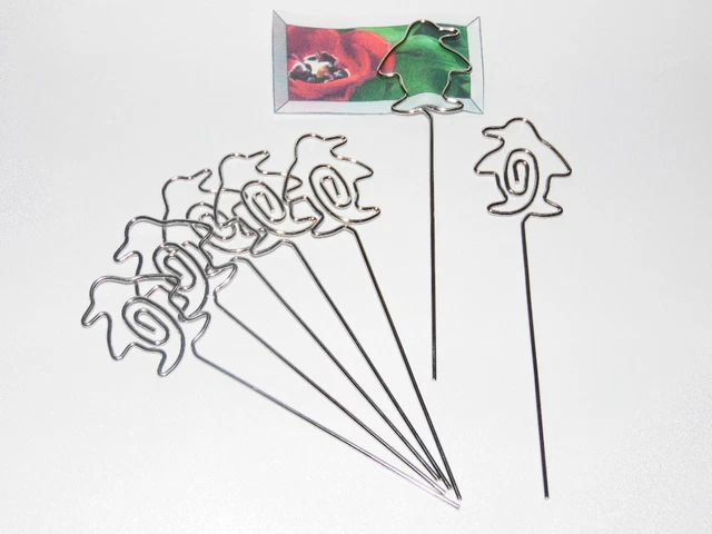 100 Segnaposto Floreali In Filo Metallico - Forme Cuore E Rotondo, Per Matrimoni E Feste, Oro - Foto 8