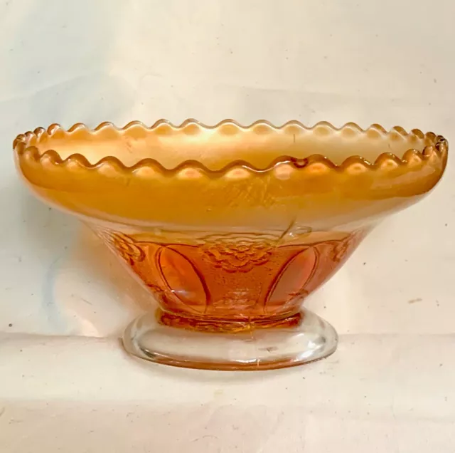 Dugan Double Stem Rose Marigold Pedestal Serving Bowl-New