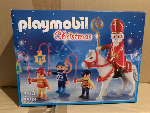 Playmobil 5593 Saint Martin Con Carril de Linterna Navidad Papa Noel Santa Claus