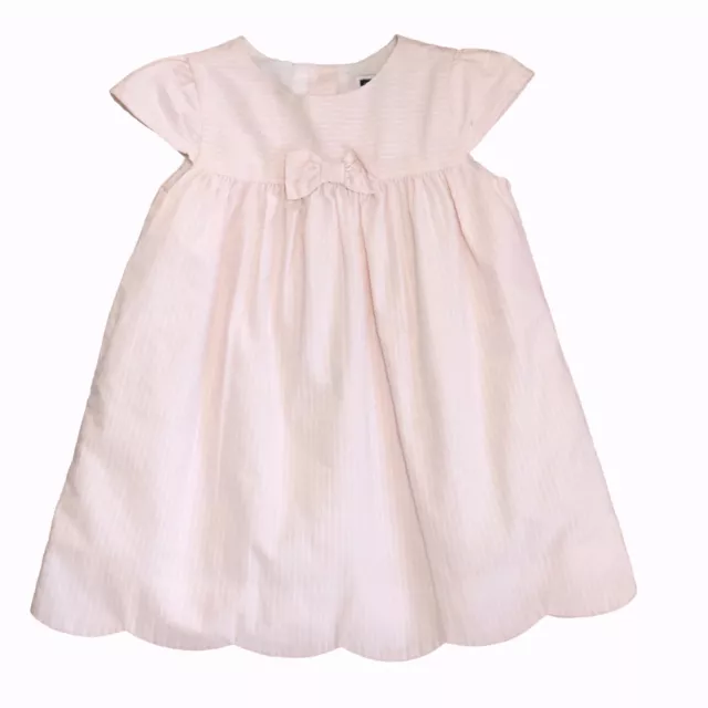 Janie and Jack Baby Girl Dress 18-24M Aline Full Short Sleeve White Pink