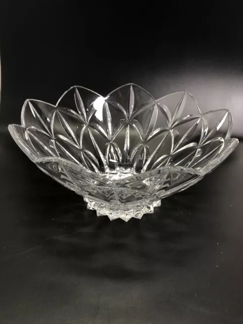 Lenox Crystal Stunning Very Large Tulip Syle Contemporary Modern Fruit Bowl