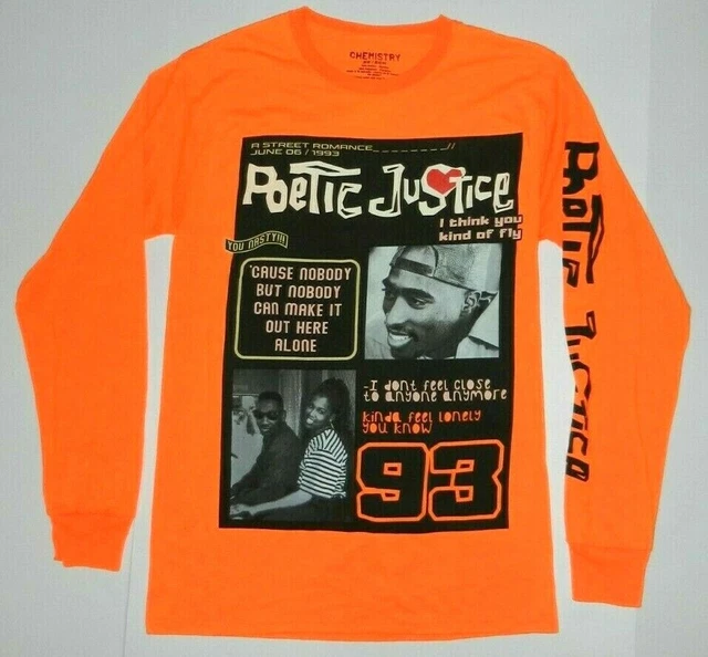 2PAC SHAKUR POETIC Justice Tupac 93 Orange Long Sleeve Chemistry Tee