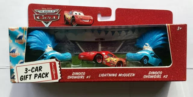 Disney Pixar Cars  3 Car Gift Pack Dinoco Show Girls Angry McQueen Mega Rare !!