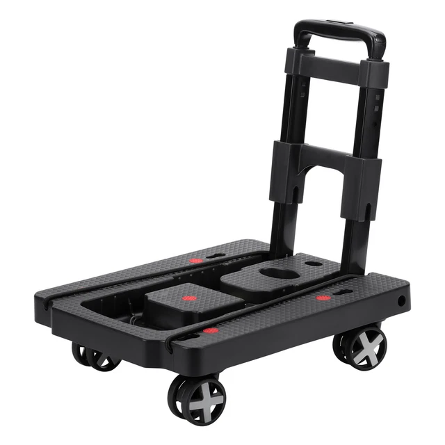 Chariot De Transport Pliable 150 Kg - 48 X 72 X 85 Cm Noir - Pratique Et Robuste