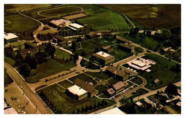 Brevard NC North Carolina Brevard College Aerial View Chrome Postcard