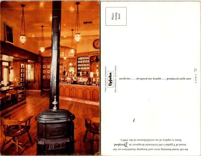 One(1) California Anaheim Disneyland Upjohn's Drugstore Stove Vintage Postcard