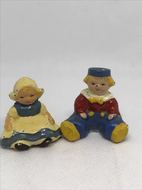 Antique DUTCH BOY And Girl Cast Iron