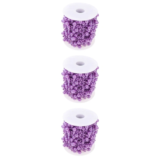 3 rollos perlas cuerda perla falsa guirnalda perlas corona