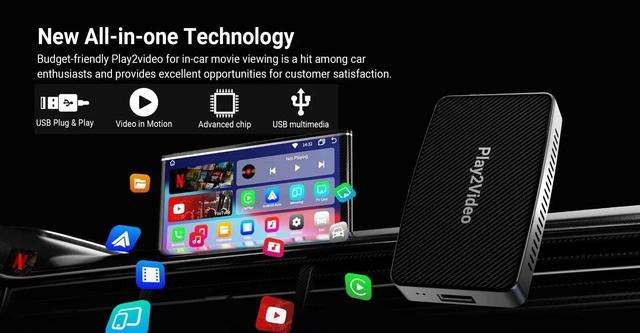 Adaptateur CarPlay/Android Auto Sans Fil AUTOABC - Box Magic Avec Netflix/YouTube Pour Voitures