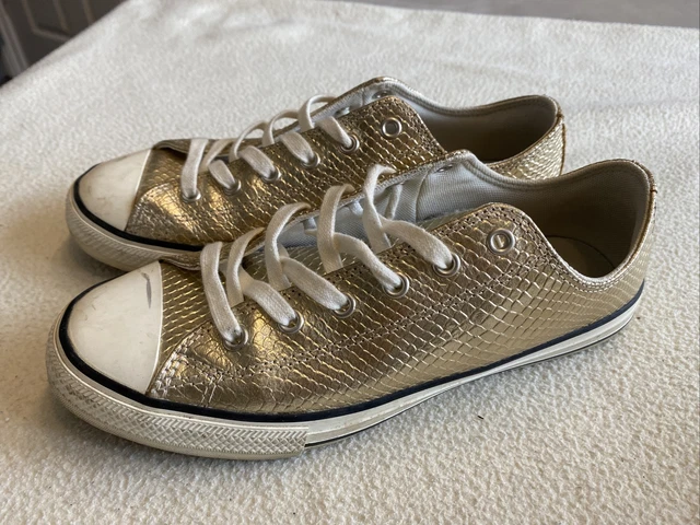 Scarpe da ginnastica donna Converse all-star con scala per pesci oro taglia UK 5