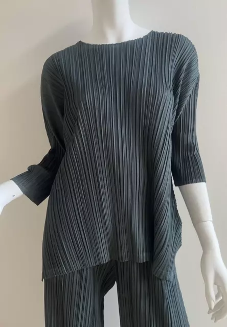 NWOT PLEATS PLEASE ISSEY MIYAKE Pleated 3/4 Sleeve Shirt Blouse Top Tunic, 5/XL