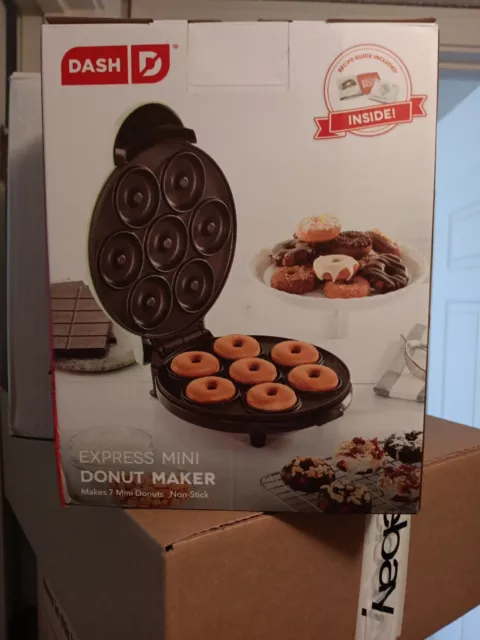 7 Mini Donut Maker Machine for Kid-Friendly Breakfast, Snacks & More with Non-St