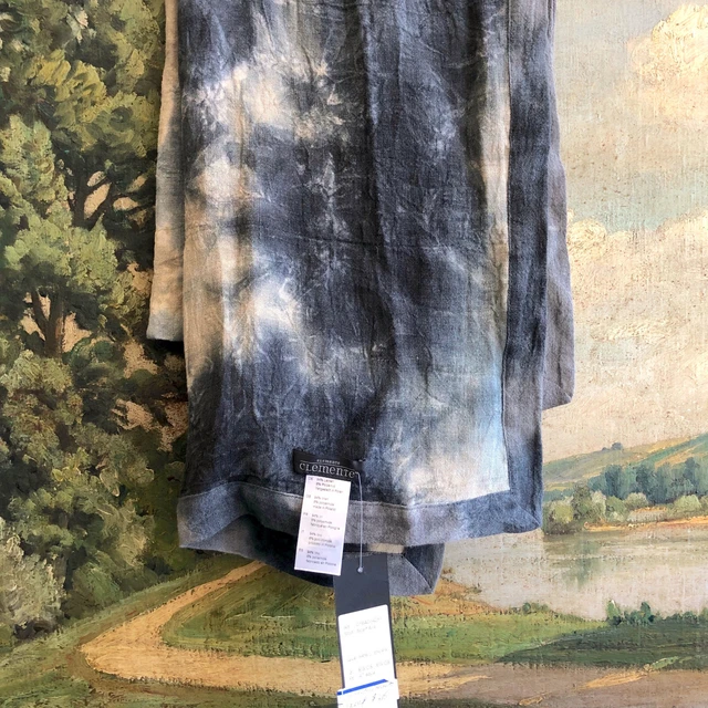 NEW Elemente Clemente Tie Dye Luxury Linen Summer Resort Scarf  $215 Retail NWT